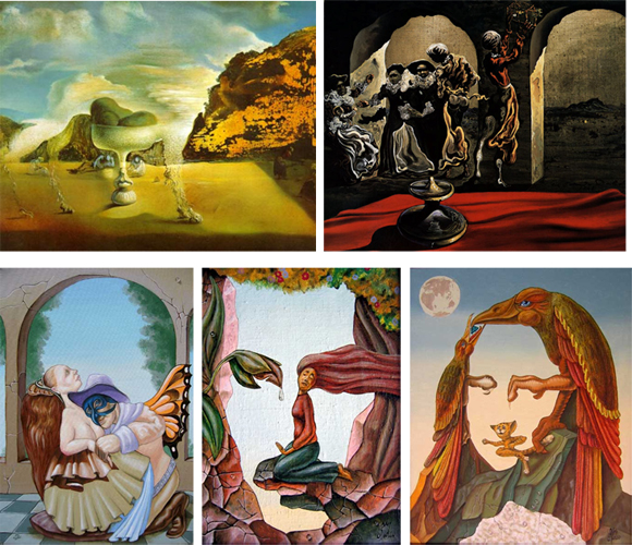 Pareidolia in various Salvador Dalí  &amp; Victor Molev artwork