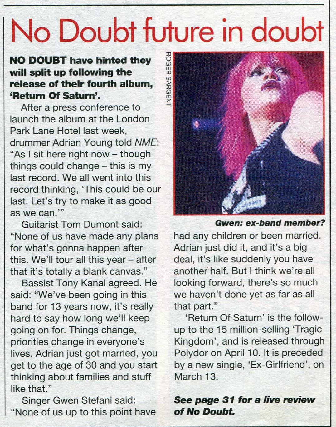 NME - March 11th 2000