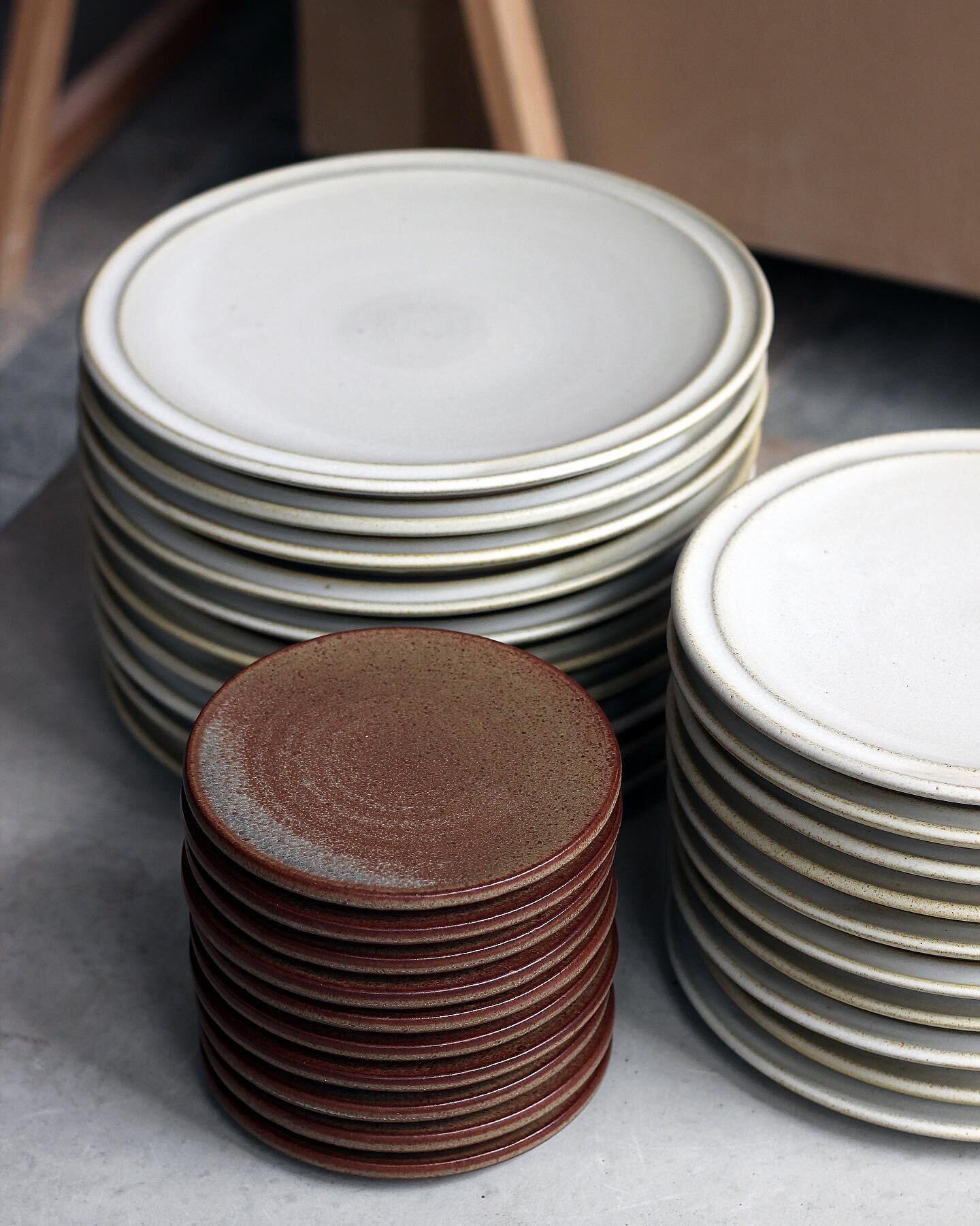 Three plates, one tableware set.