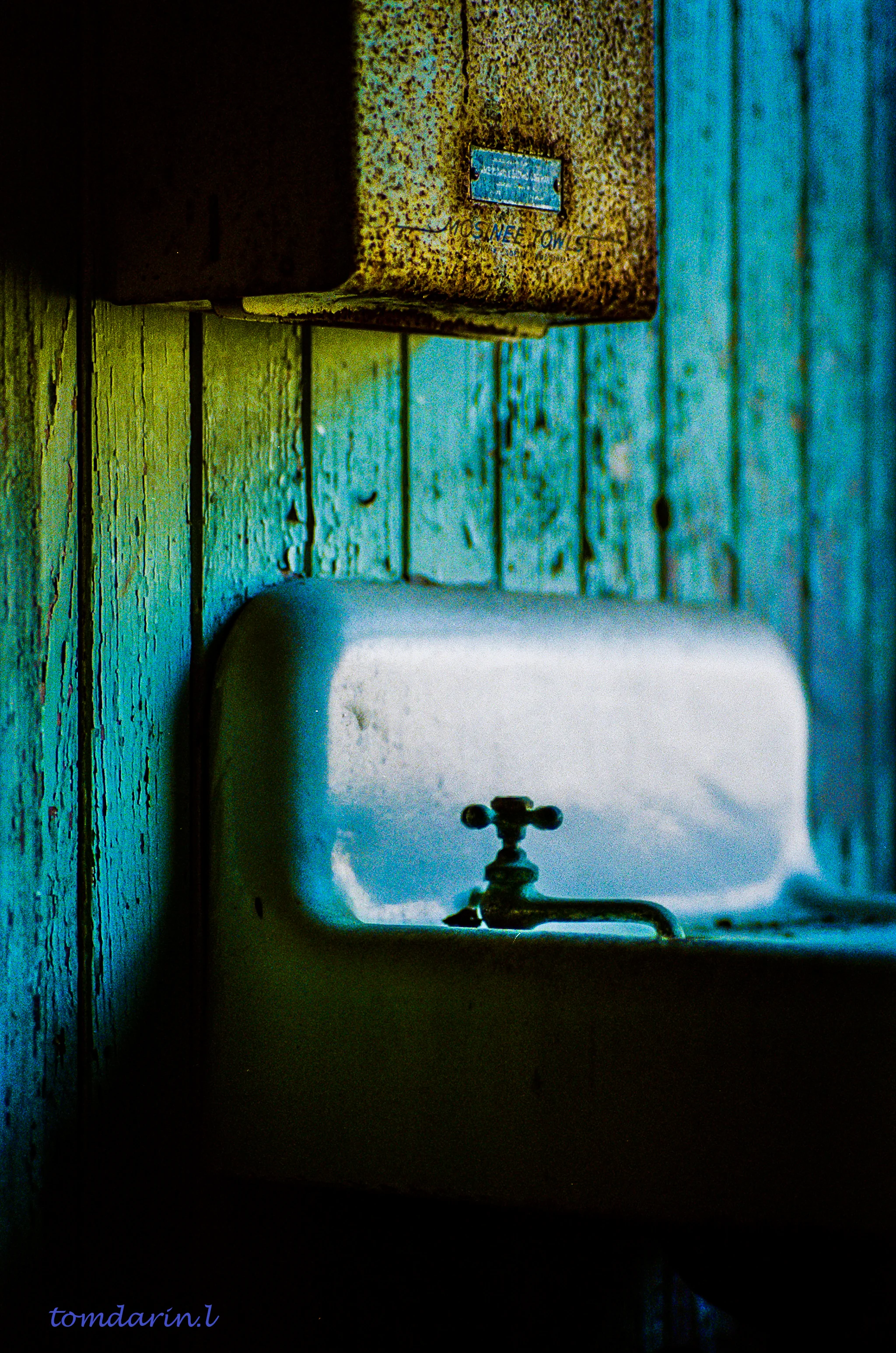 Bathroom in an abandoned church, Houston, Texas