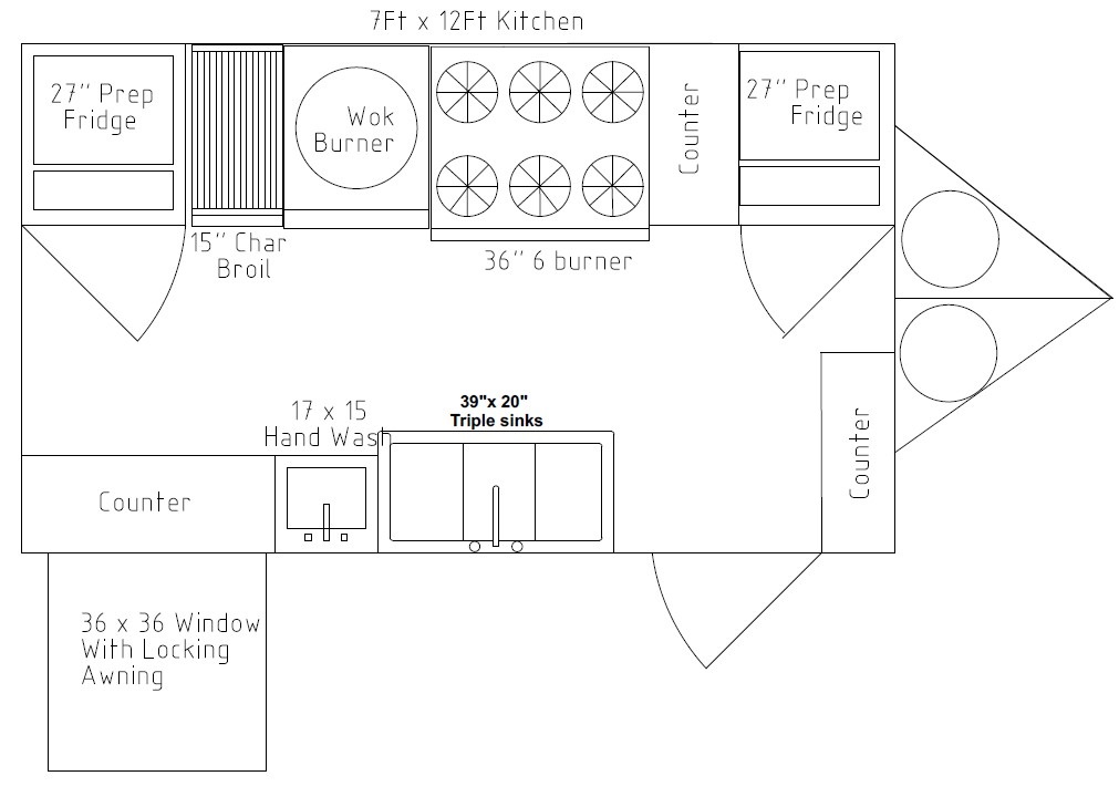 7x14 ft Food cart for Asian menu