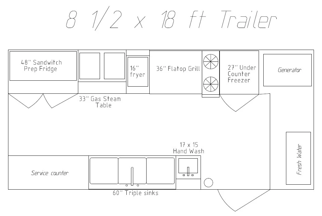 8.5 x 18 food cart for Mexican menu