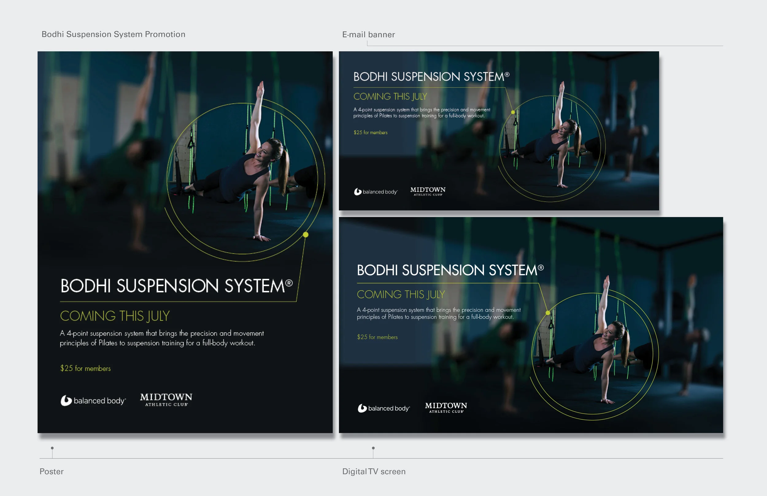 Midtown Athletic Club promotional material for Bodhi Suspension System