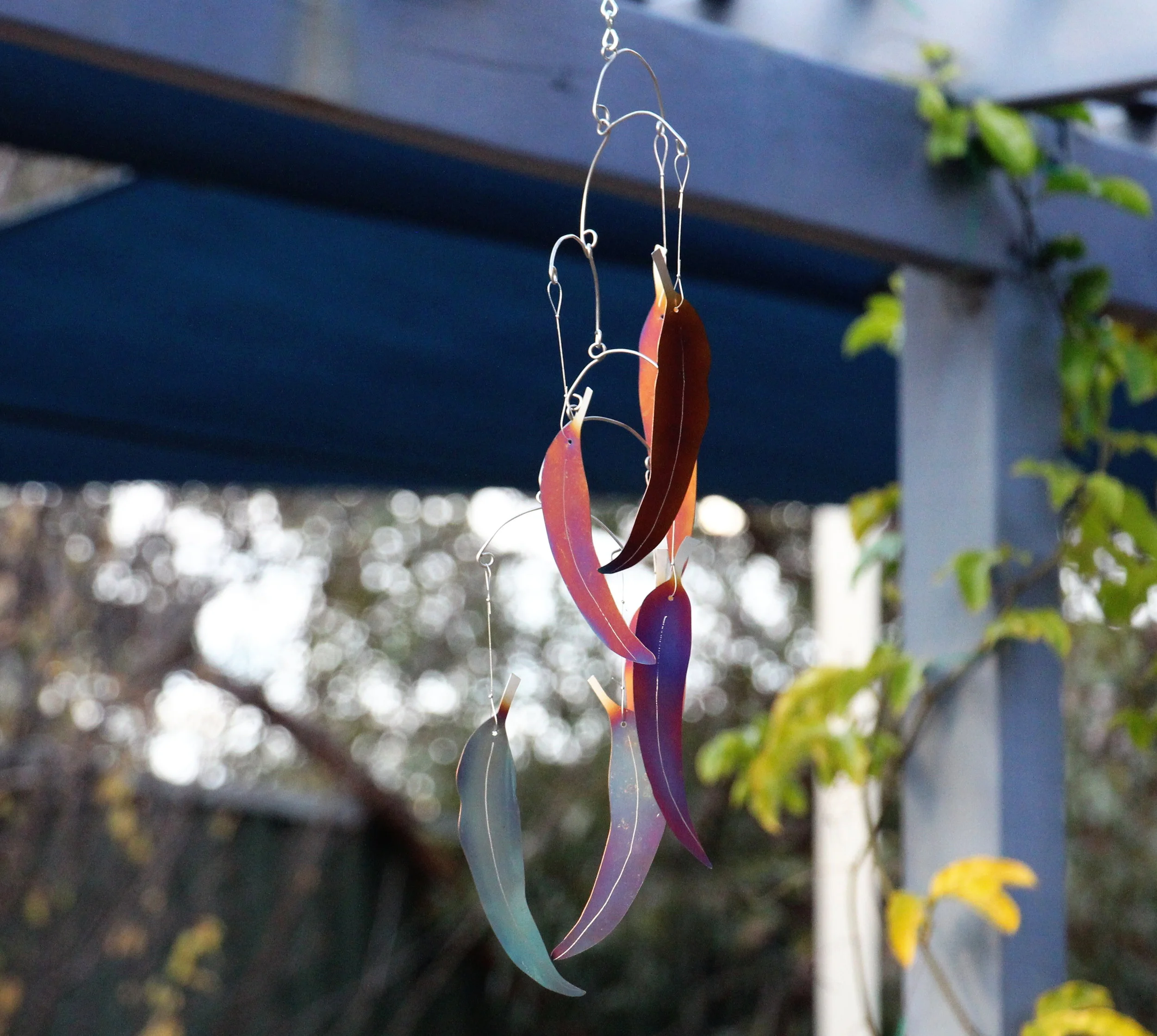 Colour Graduated Eucalypt Leaf Wind Chime