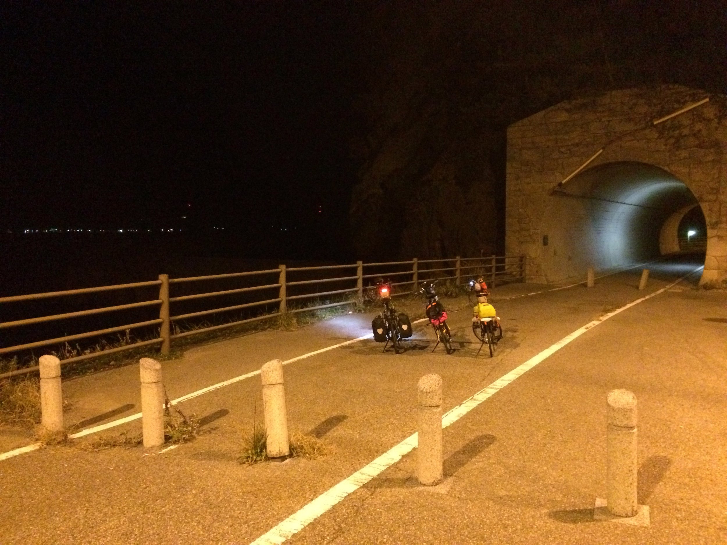 A bike path cuts through the hillside, offering a bit of flat riding after many climbs. How cool is that?