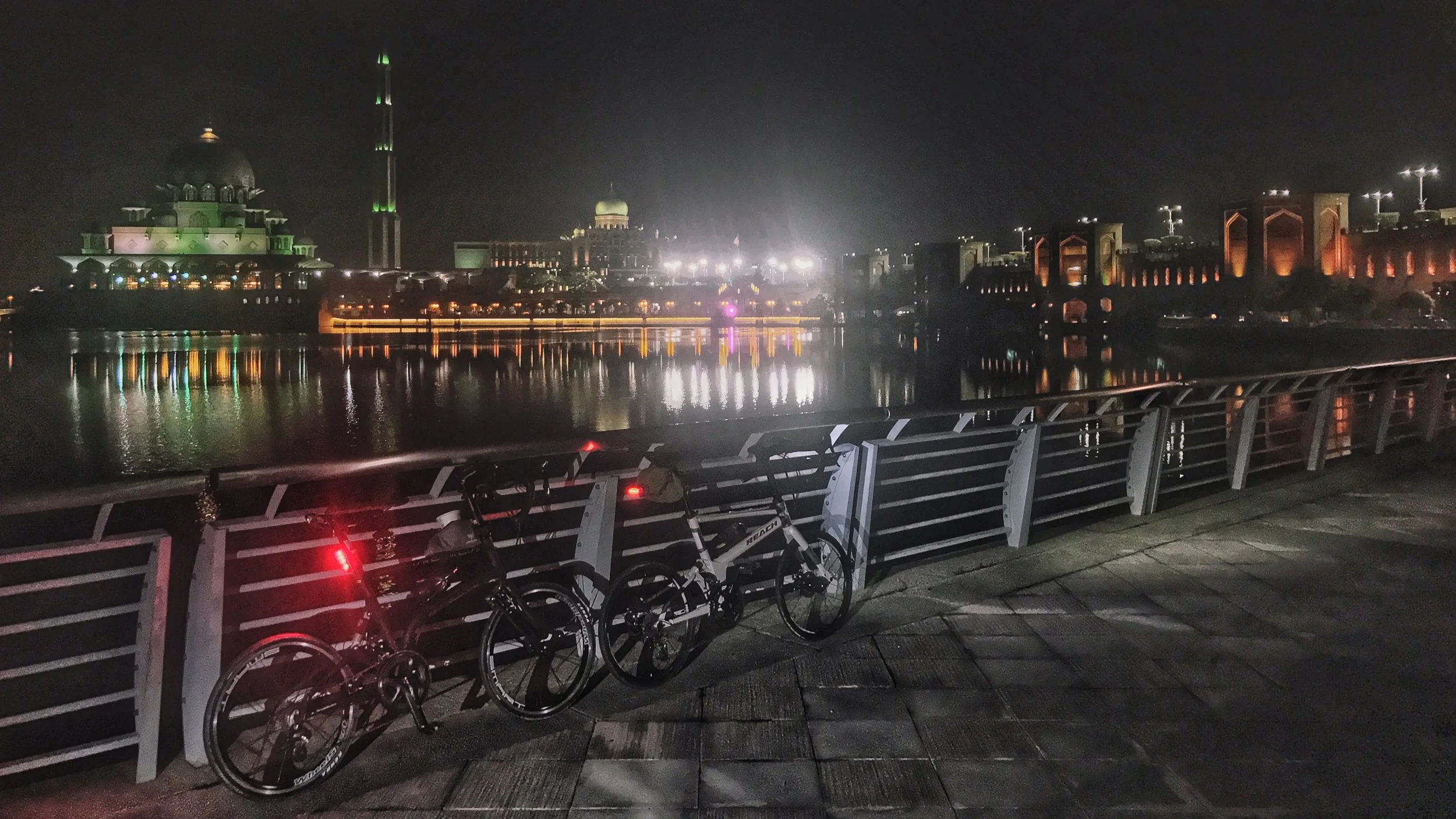 A beautiful night ride around Putrajaya. Nadiah's Reach R on the left and my Reach on the right. 