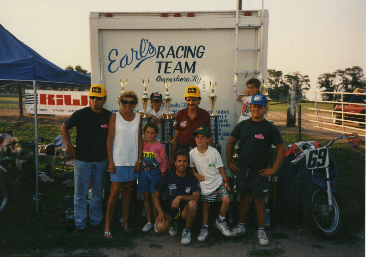 The Hayden wrecking crew poses with their trophy haul behind the family box van. ( Hayden family photo )