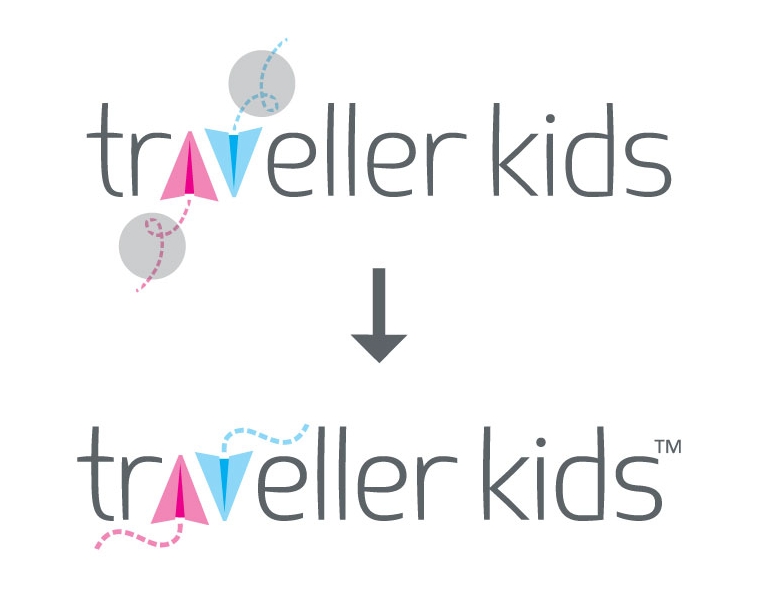 Trail modifications to balance the logo visually.