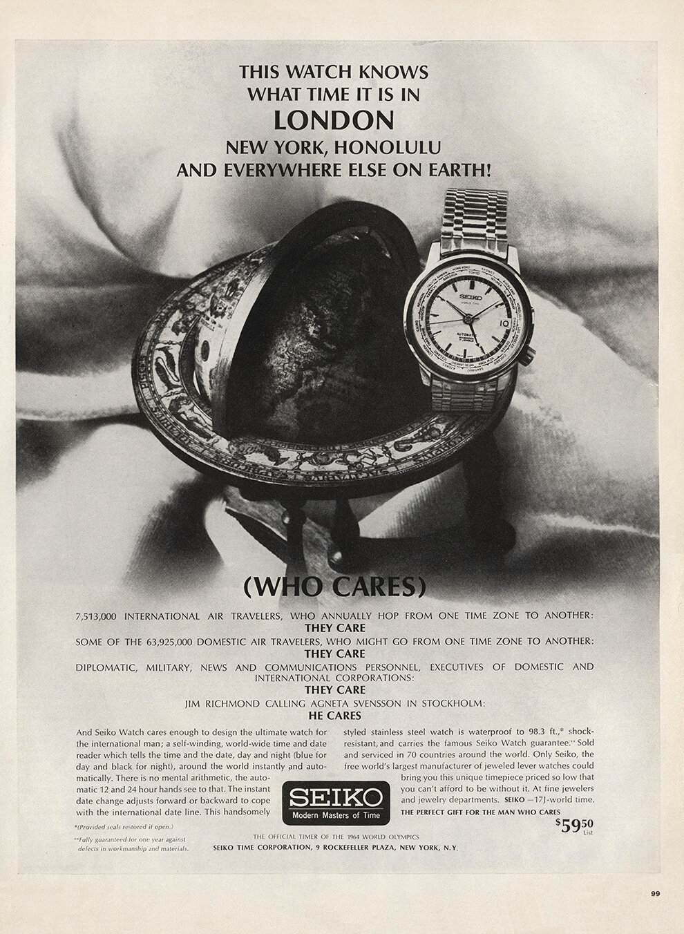 Advert: Seiko World Time advertising for US Market — Plus9Time