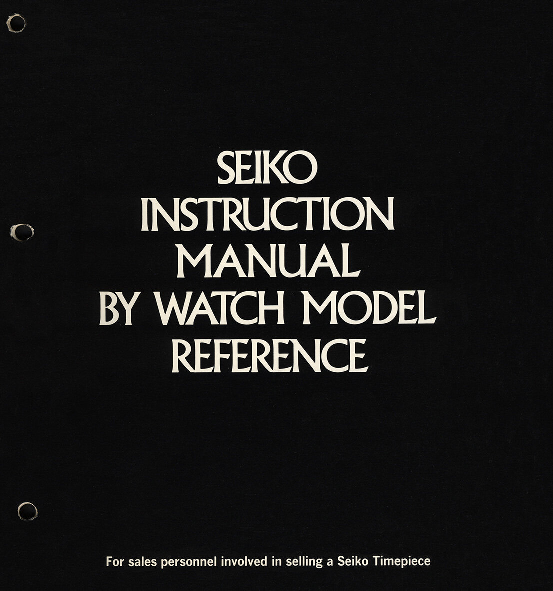 1976 Seiko Instruction Manual By Watch Model Reference — Plus9Time
