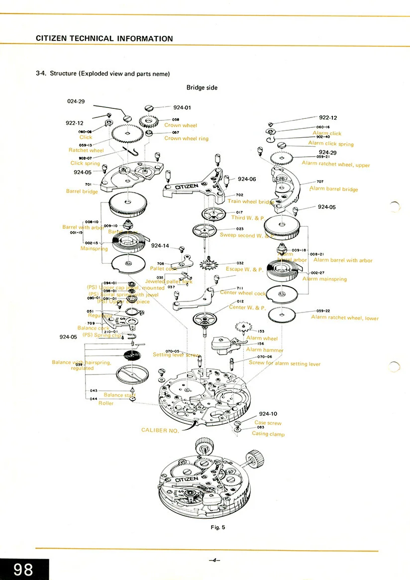 Citizen Technical Information Manual Mid 1970’s — Plus9Time