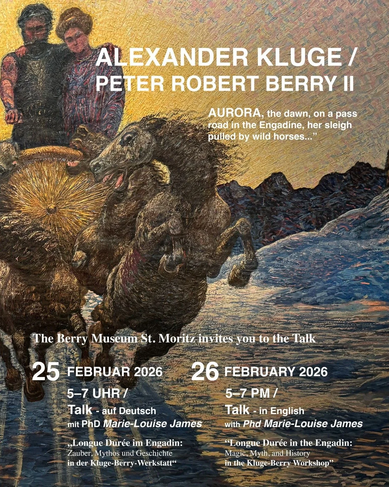 We are pleased to invite you to the Vernissage of the exhibition KLUGE BERRY WORKSHOP (PART II), which will take place at the Berry Museum.

On this occasion, cultural historian Marie-Louise James @princeton will give a talk on 25/02 (in German) and 