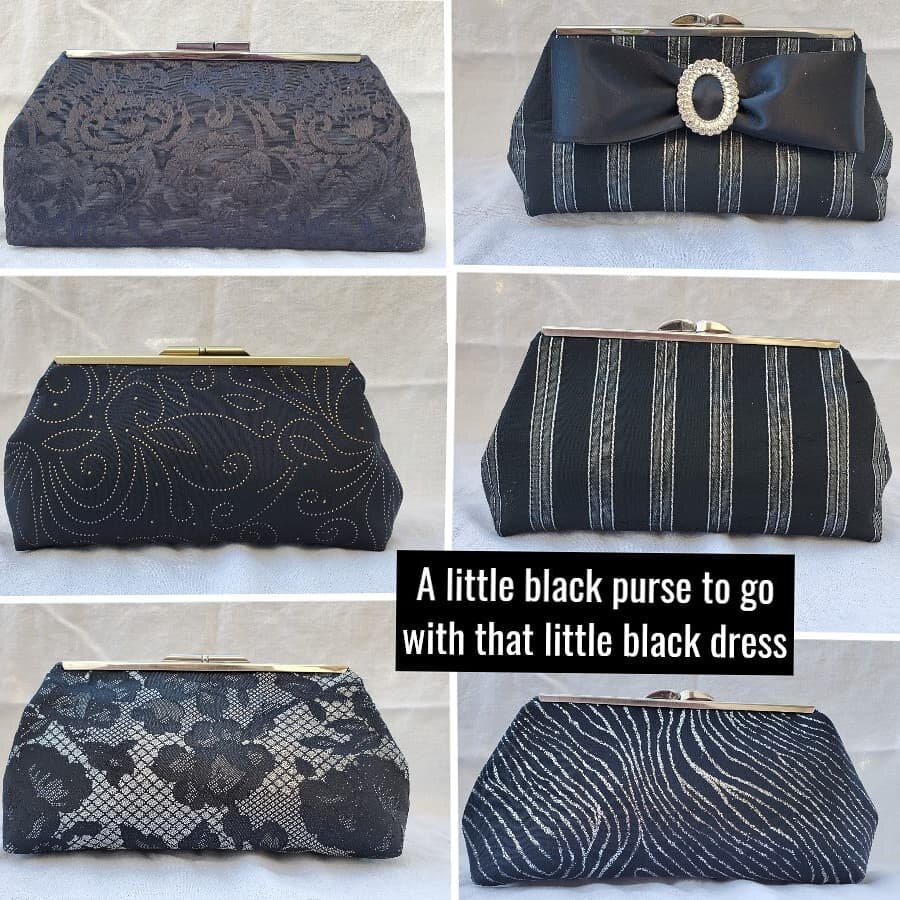 A versatile black purse will go with everything!  Dress it up or down depending on the event or use it for an everyday small purse.  On the website now at #pennydunham.com⁠
.⁠
#dunhamdesigns #pennydunham.com #blackclutchpurse #handmadeblackclutchpurs