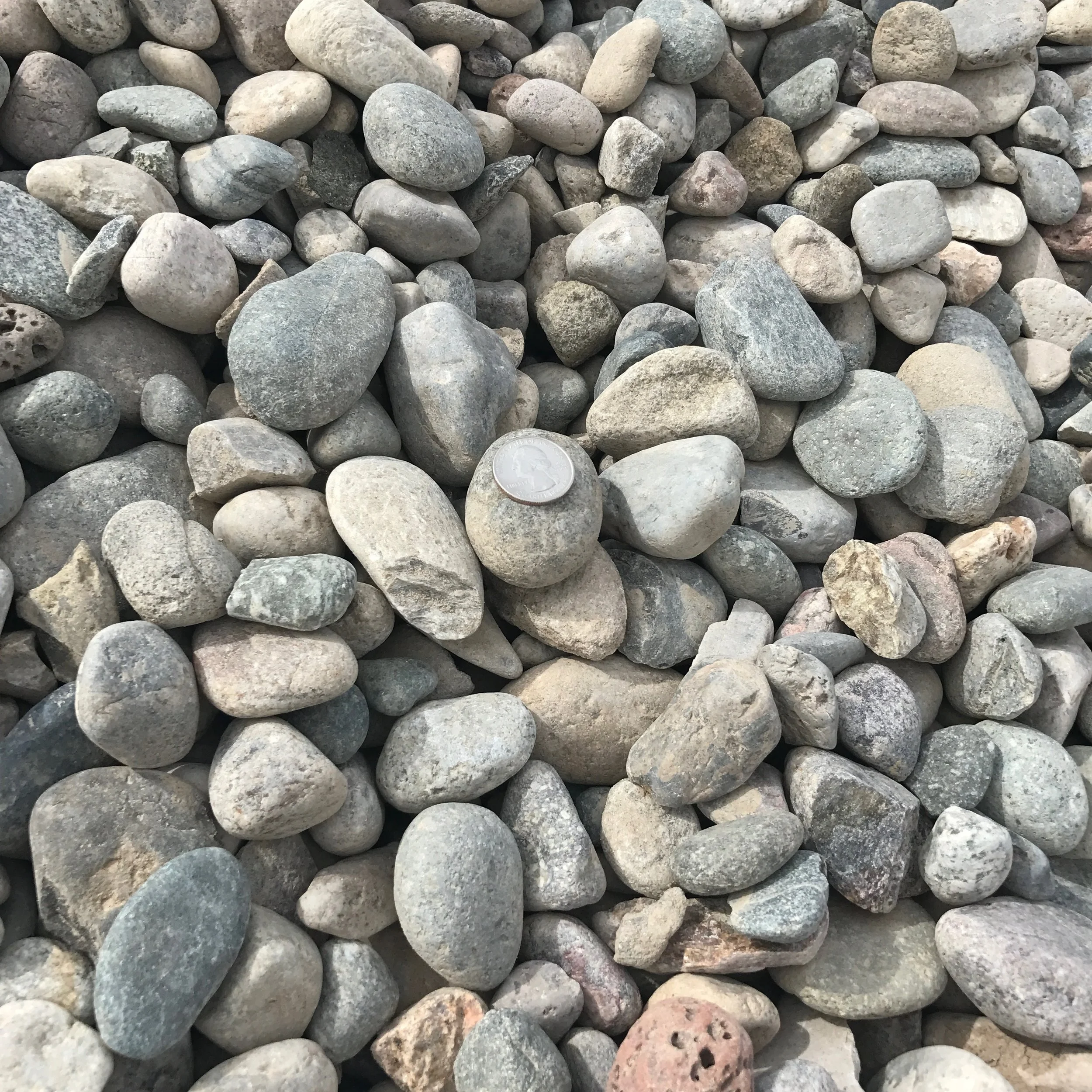 2" Round Round rock used for landscaping or drainage backfill