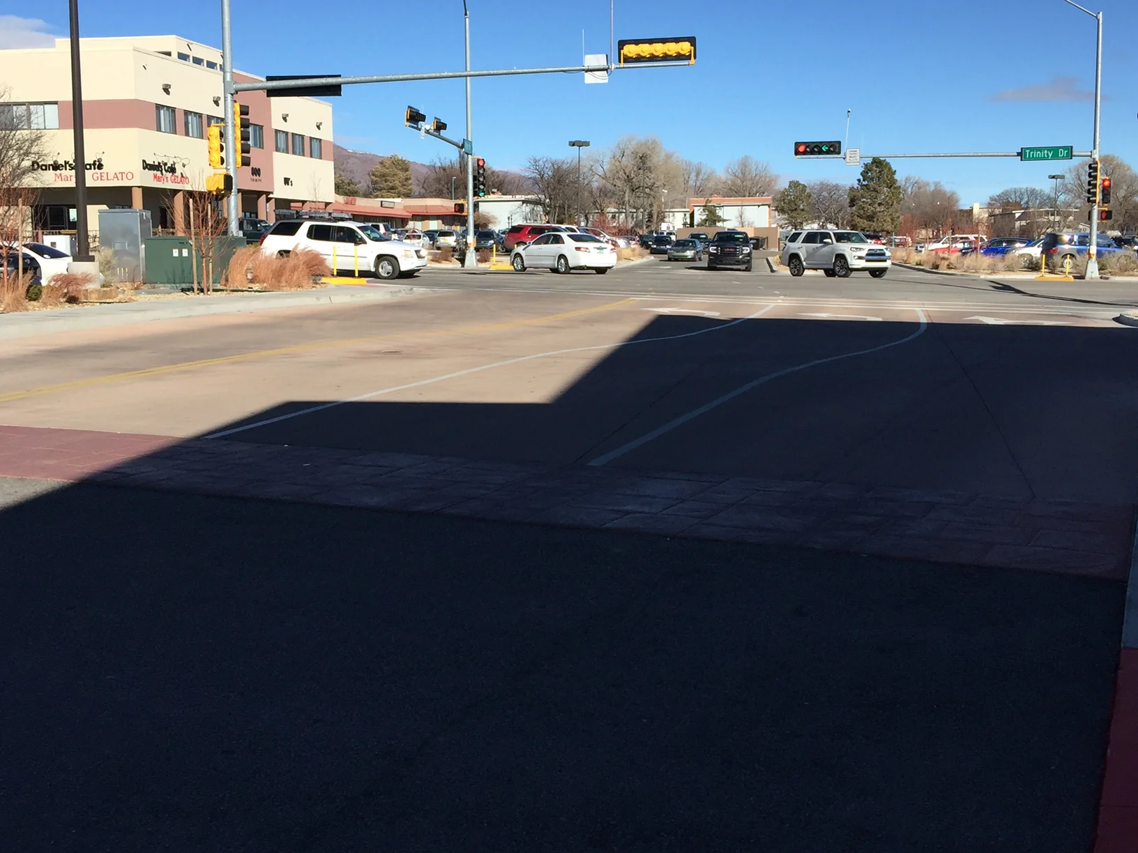 Colored concrete at 7th and Trinity - New Smiths