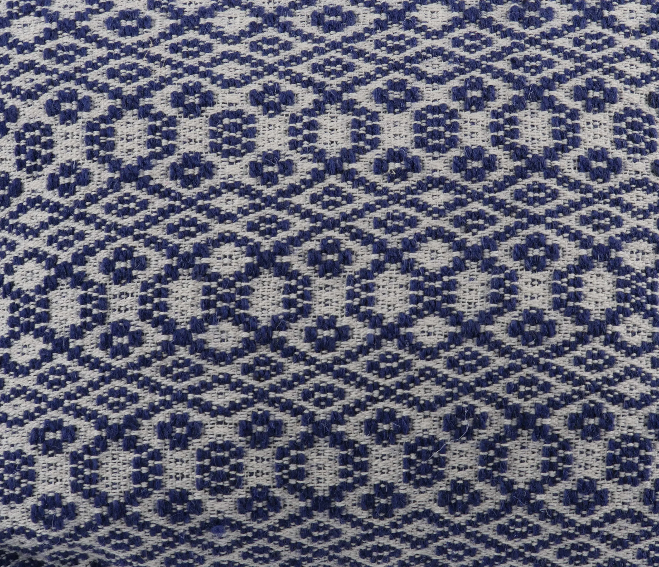 detail of handwoven overshot pillow 