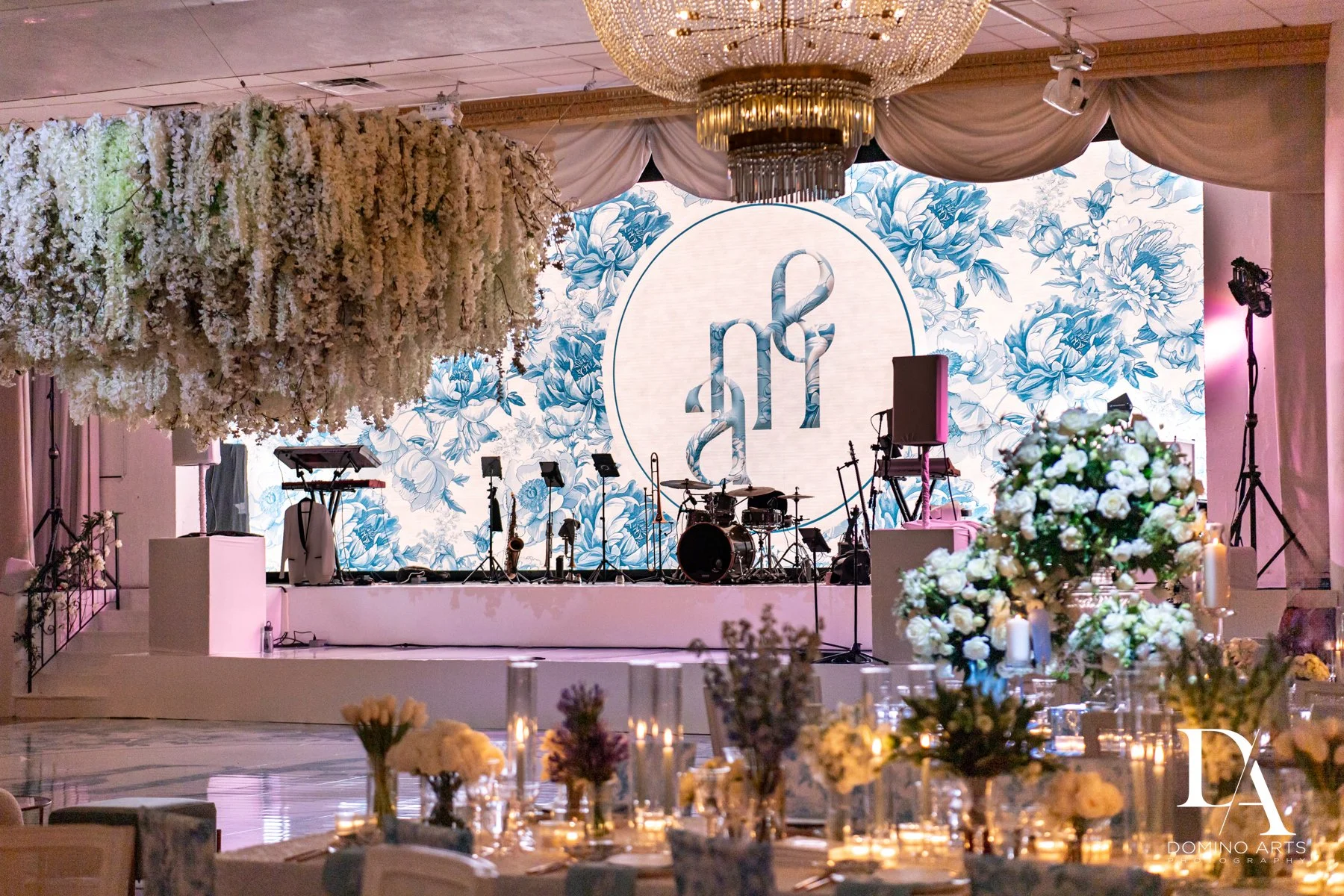 Miami Beach social event with immersive LED wall lighting and digital visuals