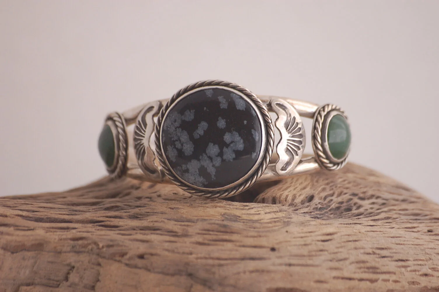 Snowflake Obsidian Cuff 