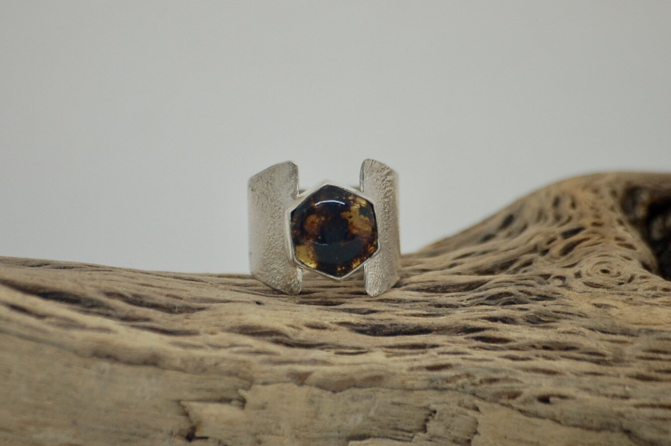 Amber Hexagon Ring
