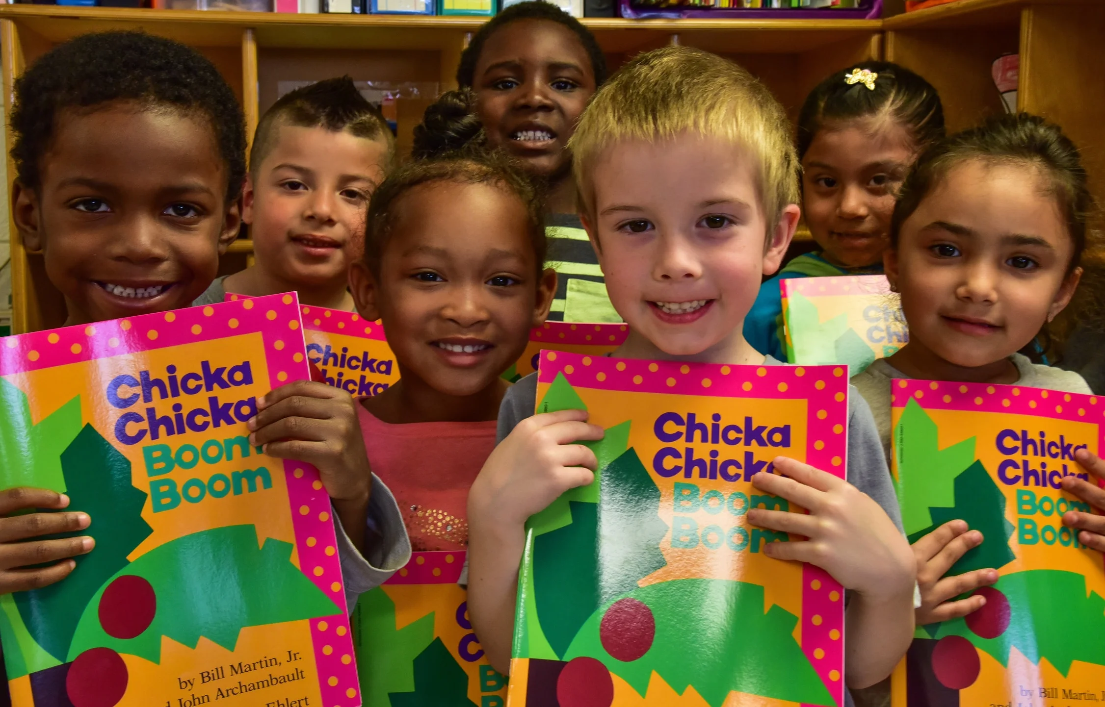Johnson Elementary pre-k provides early intervention for a resilient population. Each child receives a book to take home and keep.