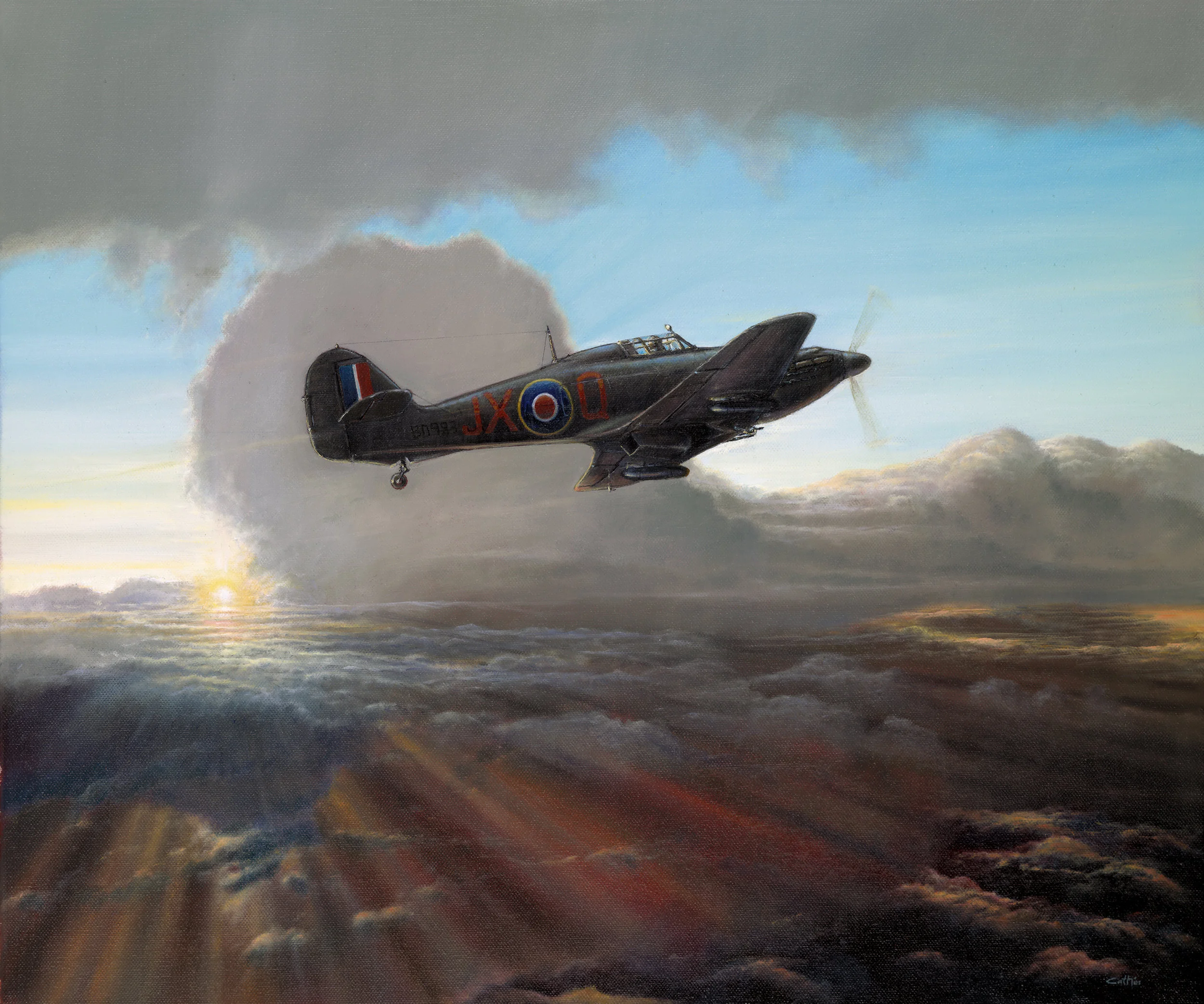 aviation art, hurricane II