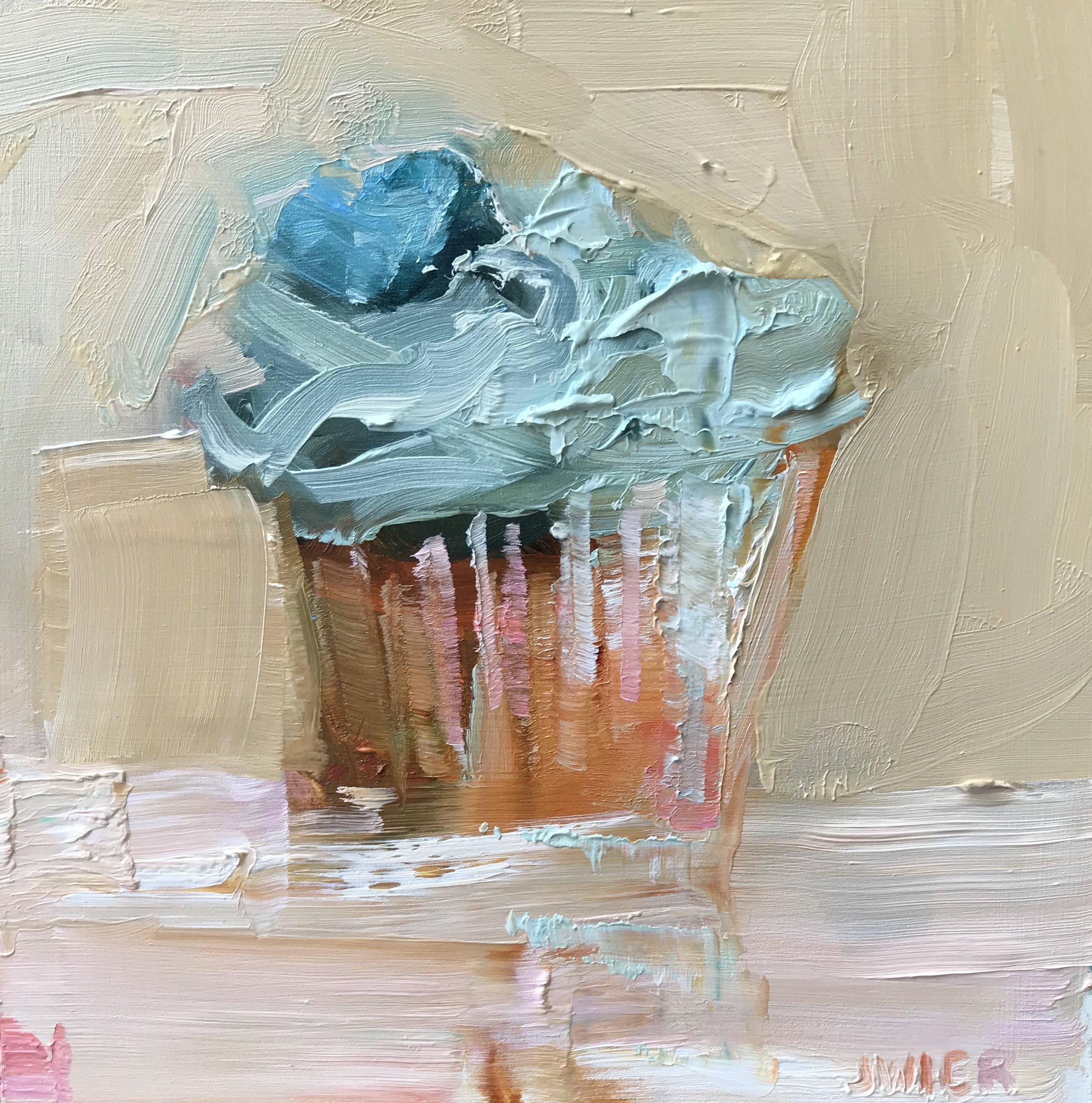 Turquoise Heart Cupcake