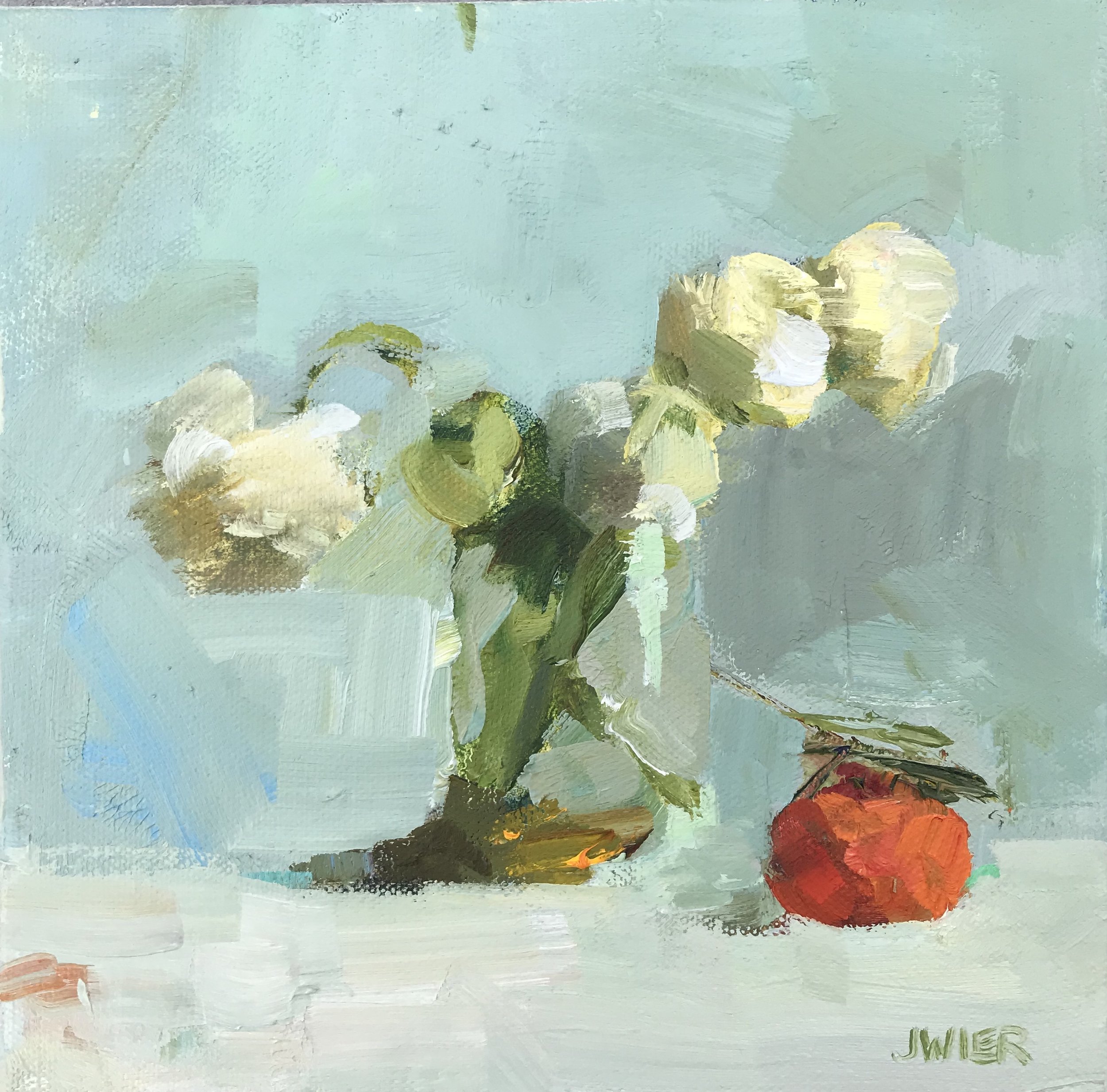 White Ranunculus with Mandarin