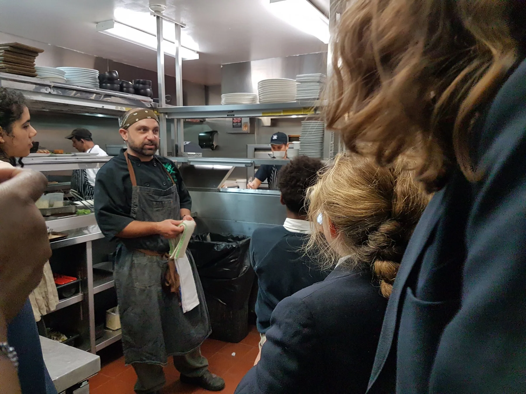 Touring the kitchen with Chef Andre