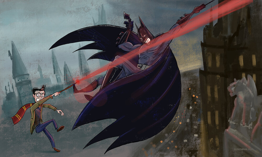 Batman vs. Harry Potter - Nick Makes Illustrations.jpg