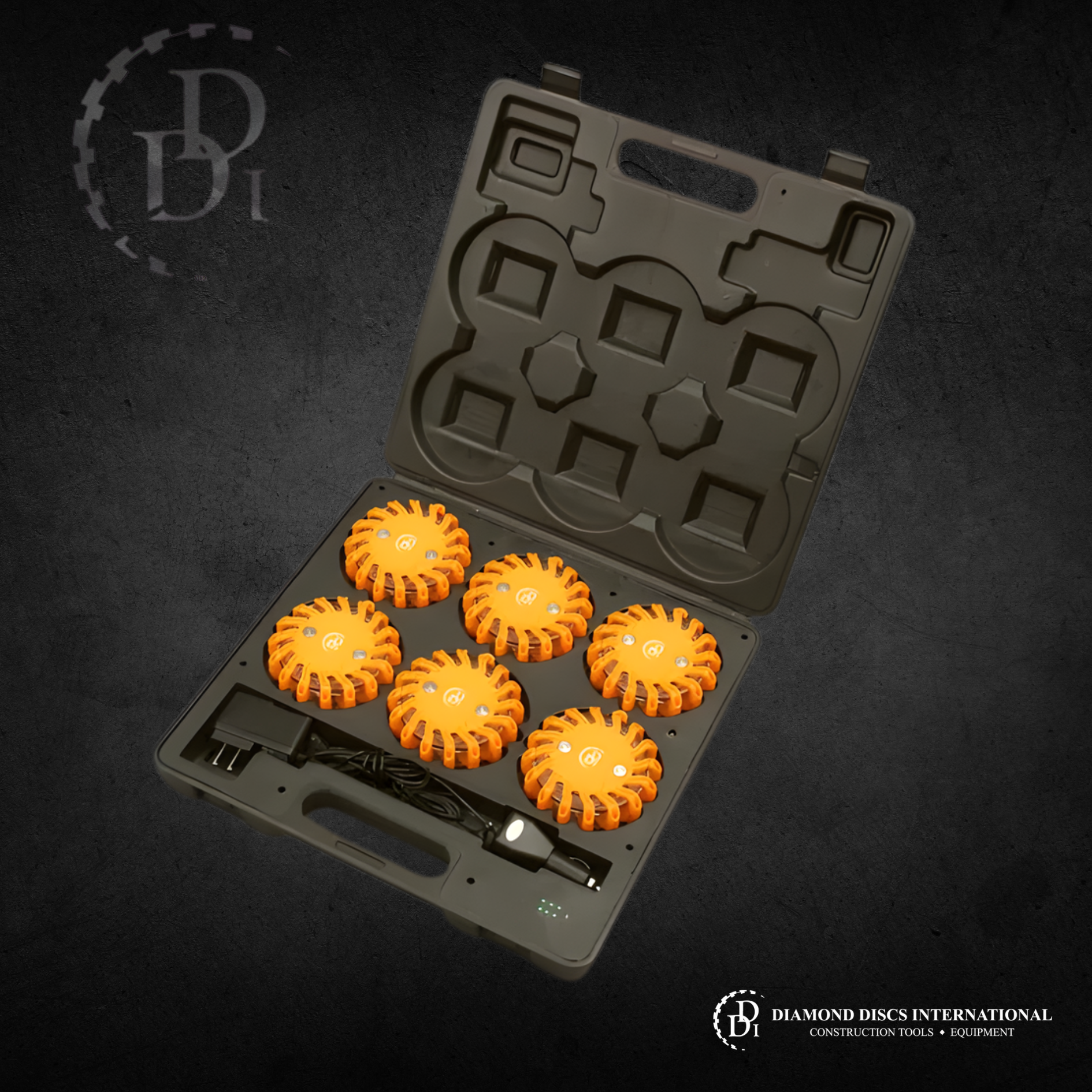 Mobile Safety High Visibility Rechargeable LED Flare Kit (Diamond Discs International 6 Piece LED Flare Kit)