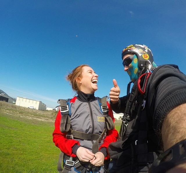 One of our favorite things about taking people skydiving is watching the transformation from the time they arrive to the time they land on the ground. People are often quiet and tentative when they walk in the door. They move slowly and talk slowly. 