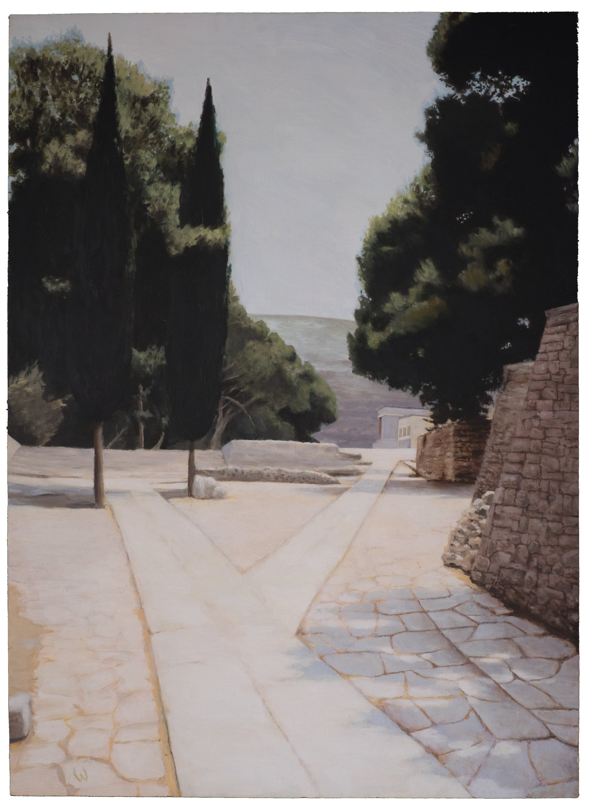 Path to the Palace (Knossos, Island of Crete). Oil on board.