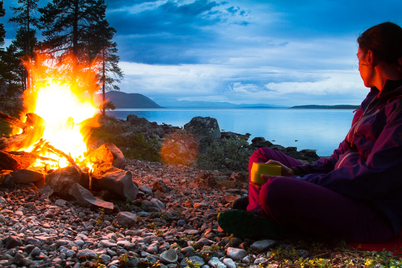 Enjoying a quiet evening in Femunden national park.