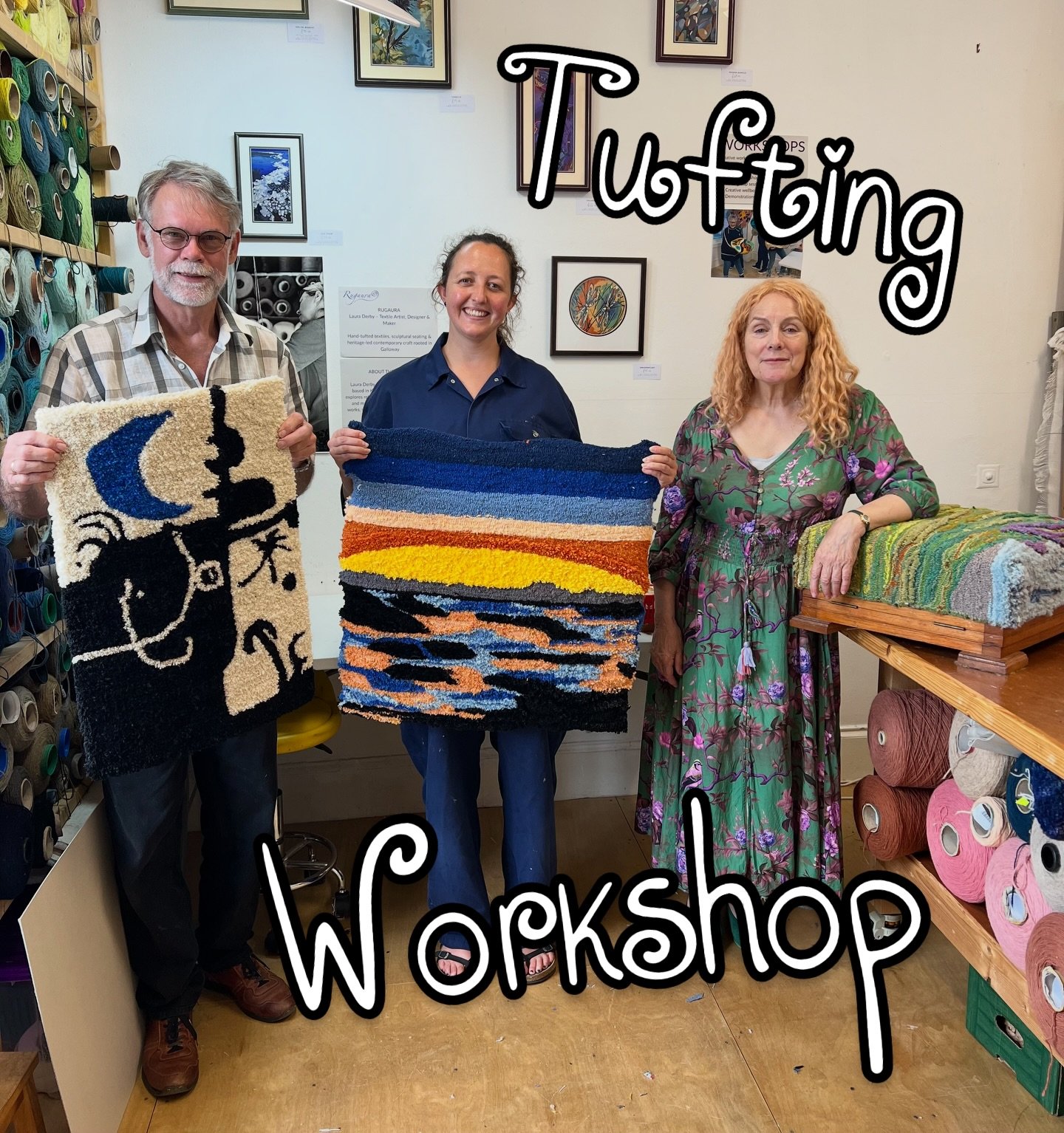 Do you fancy a two day hand tufting workshop? Or a tufting taster? There&rsquo;s more detail on www.rugaura.com or through the link in bio #tuftingworkshops #handmadetextileart #bespokehomedecor #giftaworkshop #rugaura