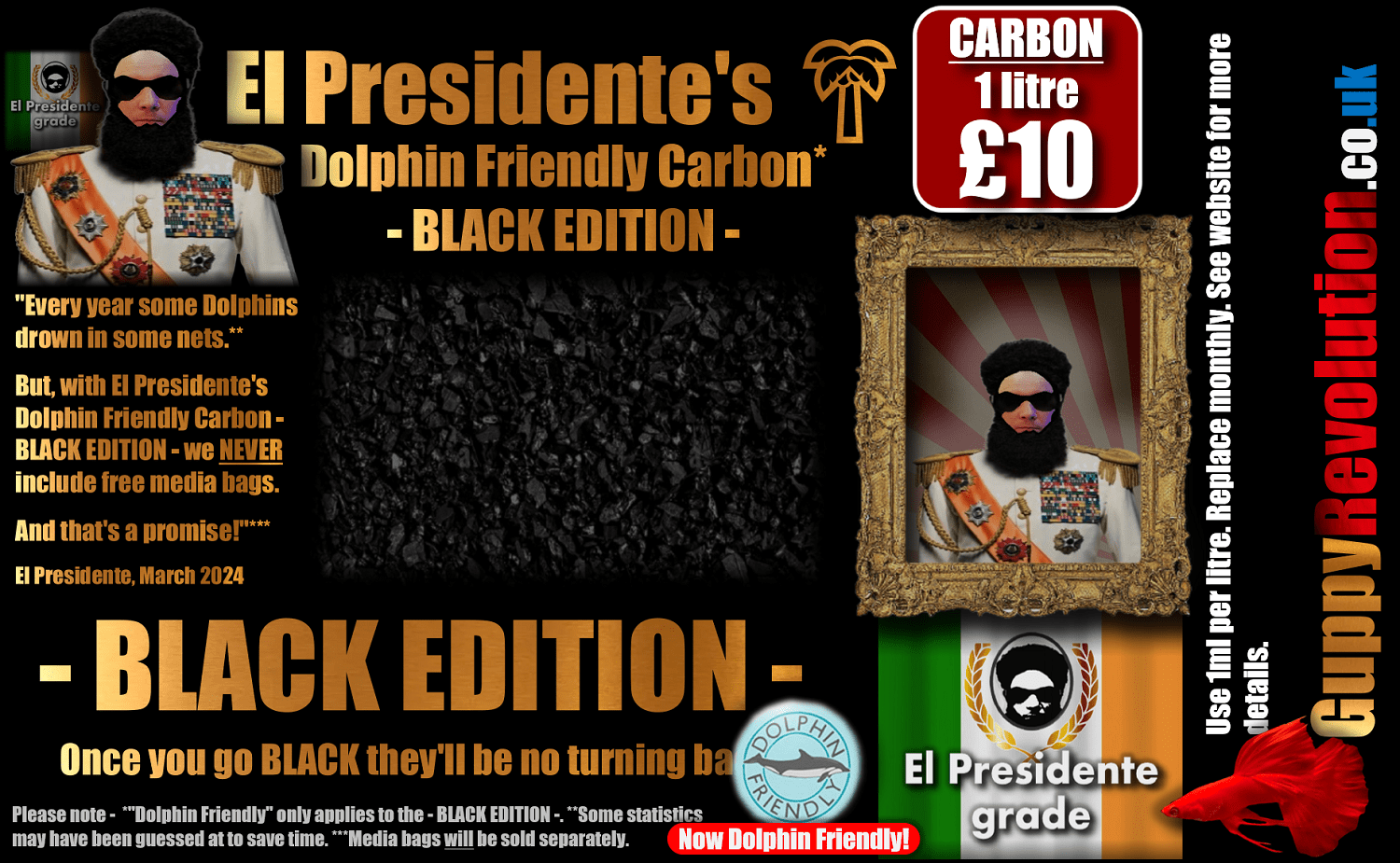 = PRODUCT El Presidente's Dolphin Friendly Carbon - BLACK EDITION - 1 litre £10 1500px x 925px png comp.png