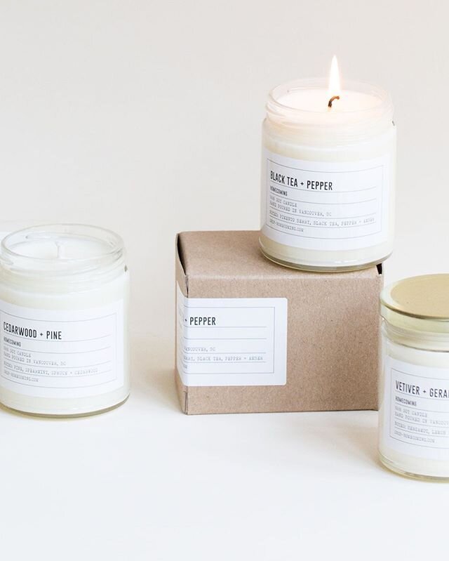 Our online store has been restocked with candles, room sprays and accessories, including one of our original scents,&nbsp;&nbsp;Black Tea + Pepper! Handpoured using soy wax, this candle&rsquo;s dark scent is underscored by pimento berry, black tea, a