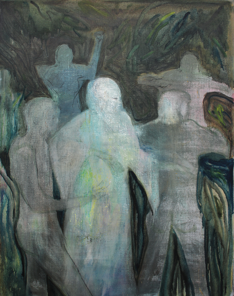  Justin Williams,&nbsp; Baba Desi Induction , 2015, oil and pigment on Belgium Linen, 71 x 91cm 