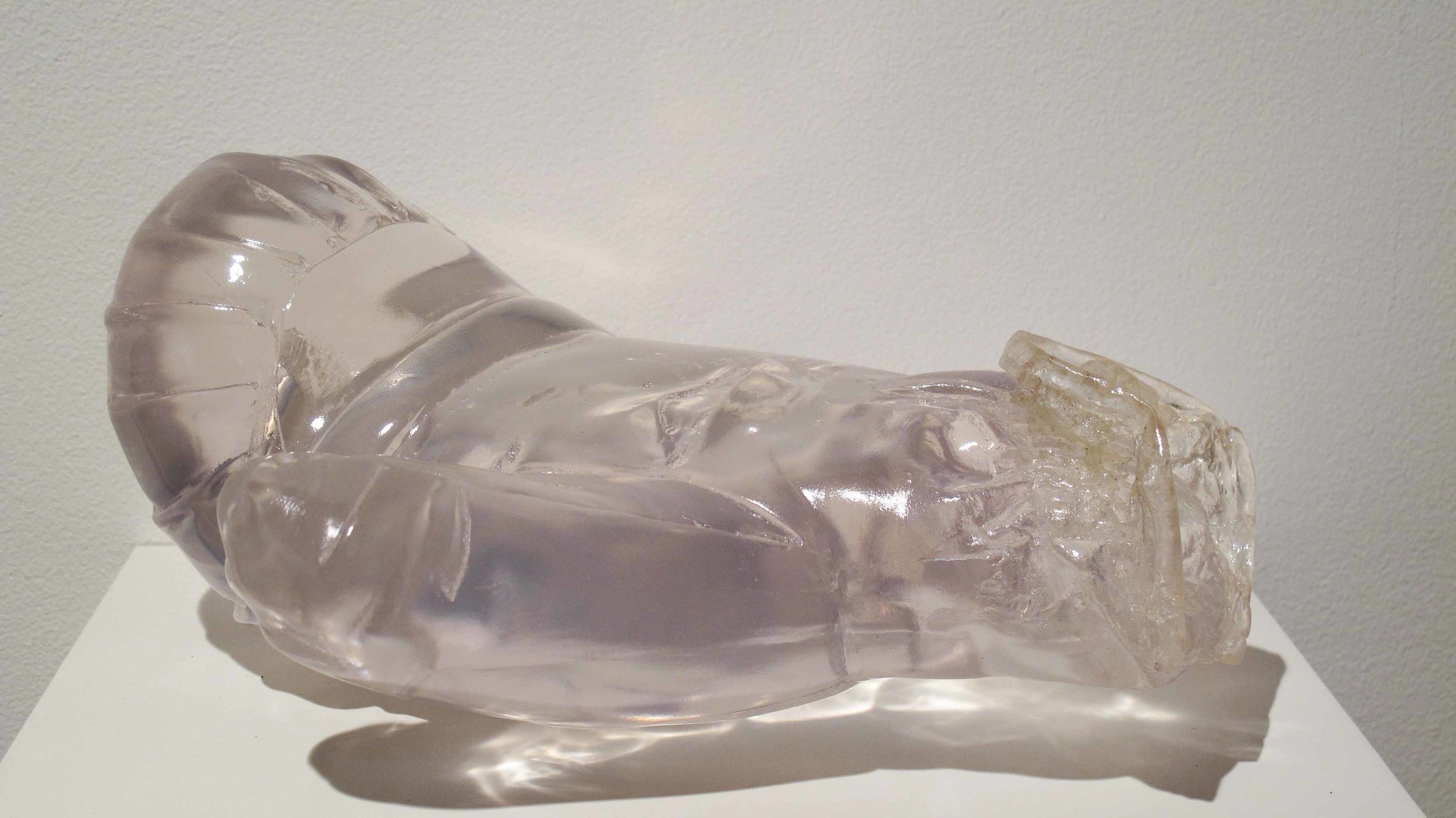  Jayne Dyer,&nbsp; Glove , 2013, transparent resin, 28 x 17 x 13cm 