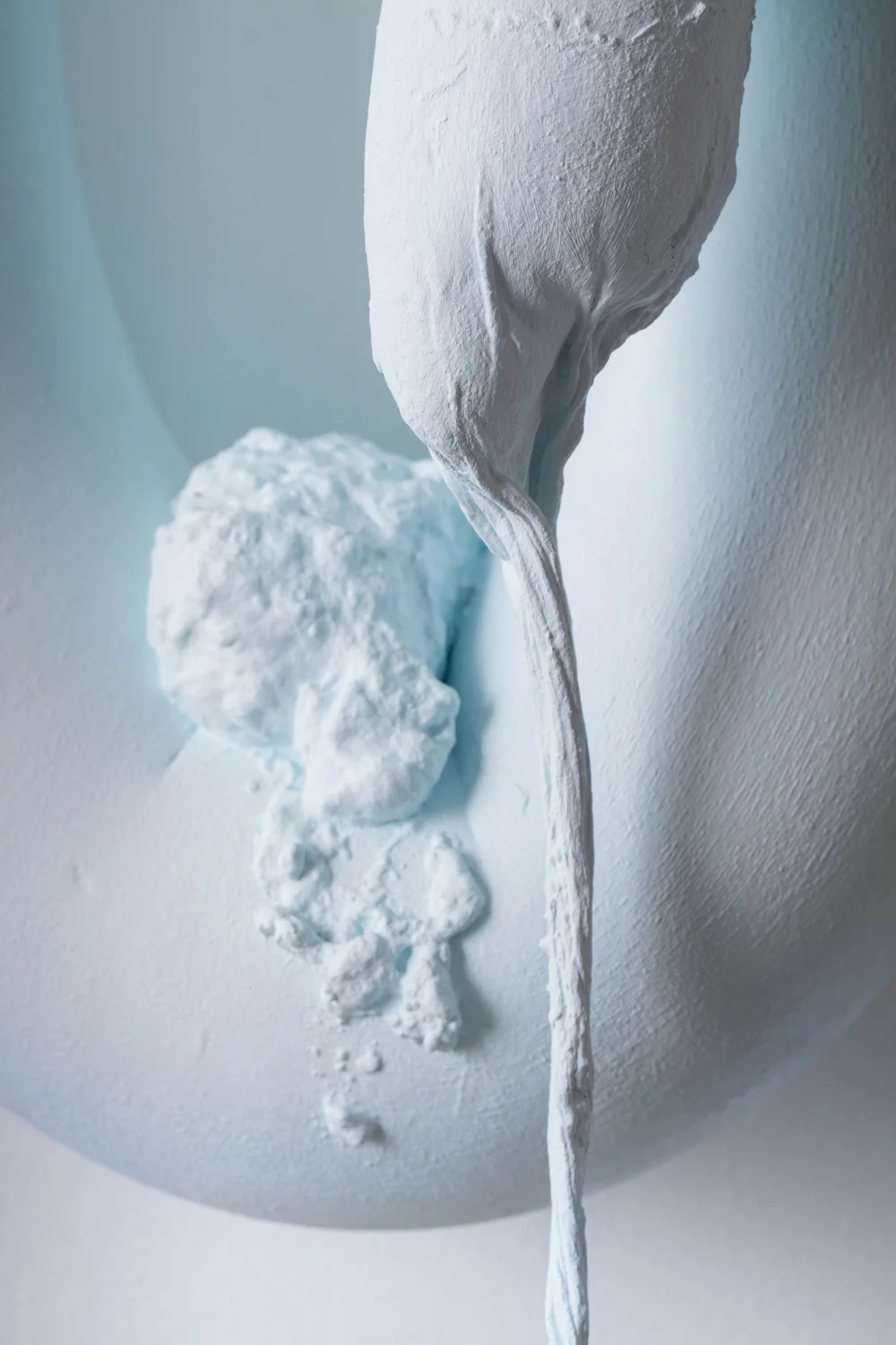 Jayne Dyer, Sharpness 3 , 2016, polystyrene, plaster, cloth, acrylic, and LED, 70 x 35 x 25cm