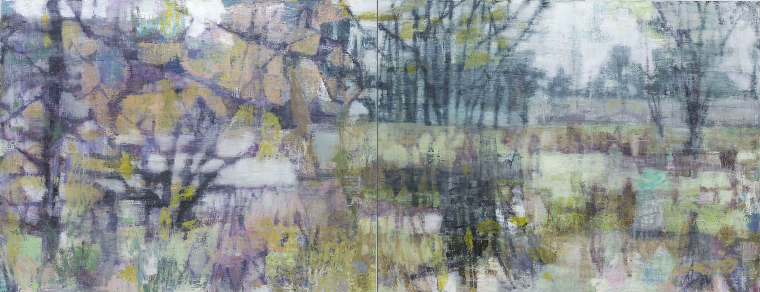  Joanna Logue,&nbsp; Heartland I , 2016, oil on linen, 130 x 340cm 