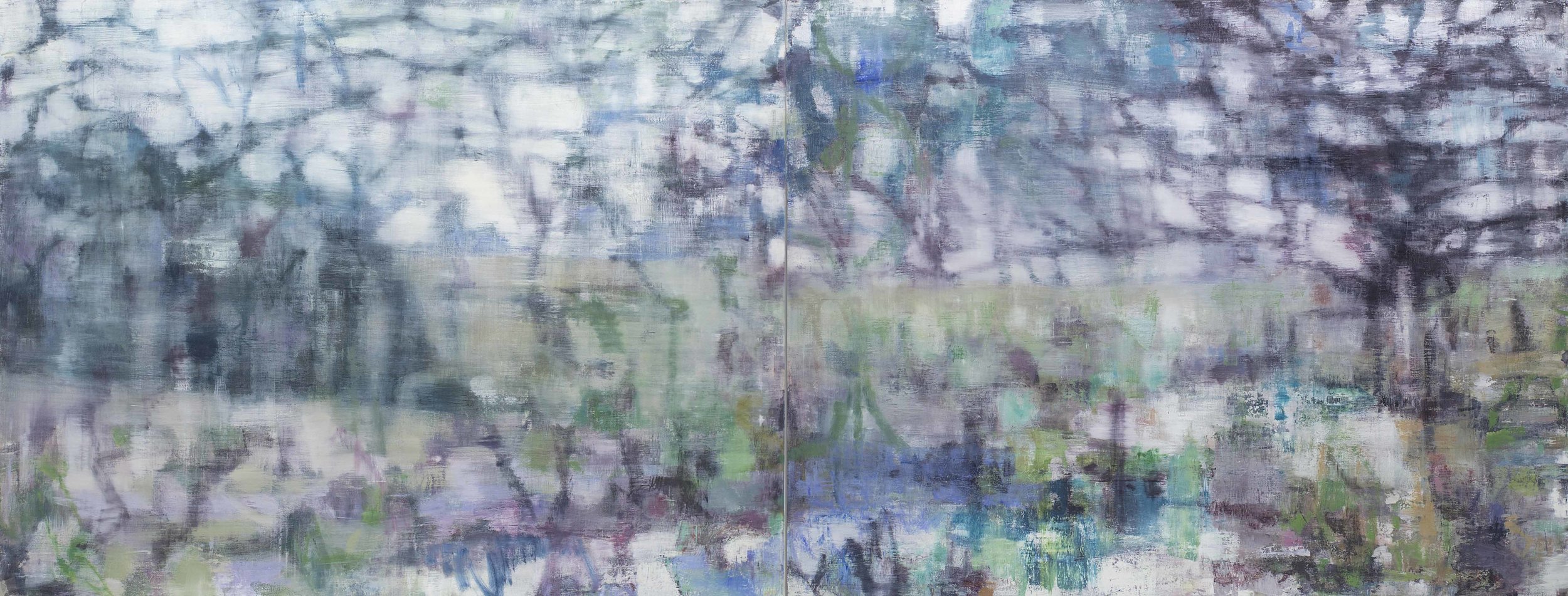  Joanna Logue,&nbsp; Heartland II , 2016, oil on linen, 130 x 340cm 