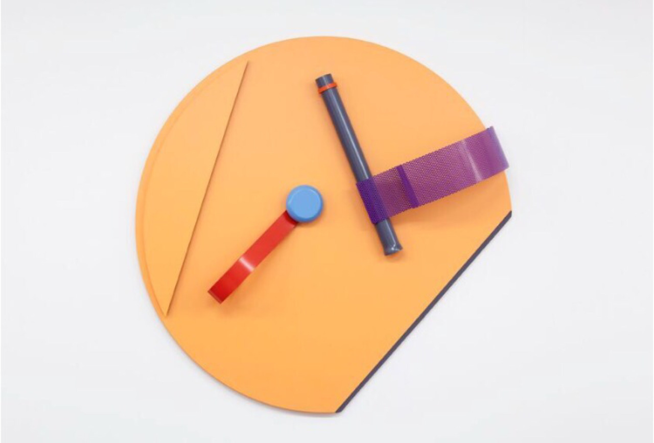 Basil Papoutsidis, Hemi , 2016, steel, PVC, pine, enamel and acrylic on MDF, 110 x 110cm,