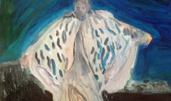 Justin Williams, Baba Desi , 2015, oil on paper, 43 x 53cm