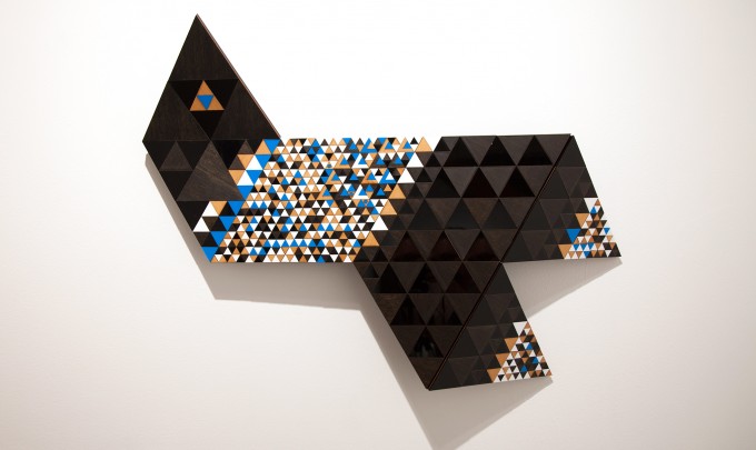Troy Innocent, Delta , 2014, laser cut plywood and acrylic, 66 x 89cm