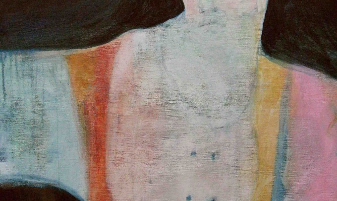 Justin Williams, Dancing Monk , 2014, oil and pigment on canvas, 121 x 81cm