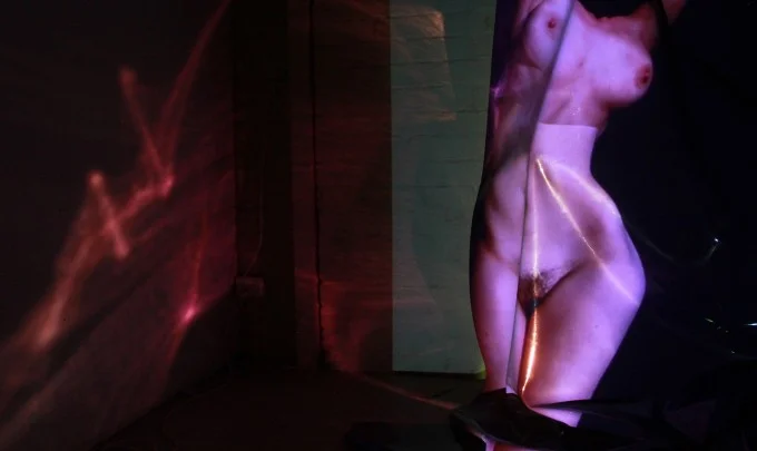 Bonnie Lane, Monsters (girl) , 2014, HD video projection and PVC vinyl, 300 x 90 x 100cm