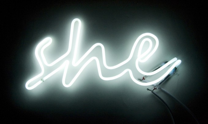 Jayne Dyer, She , 2010, resin and neon light, 16 x 38 x 3cm