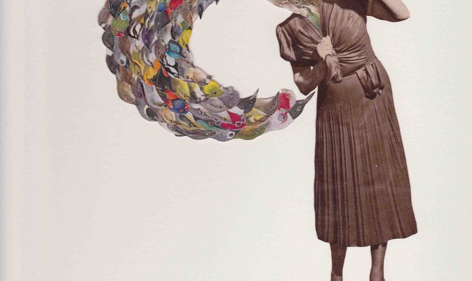 Lucy James, bird girl flappin' and squawkin' , 2012, collage on paper, 42 x 32cm