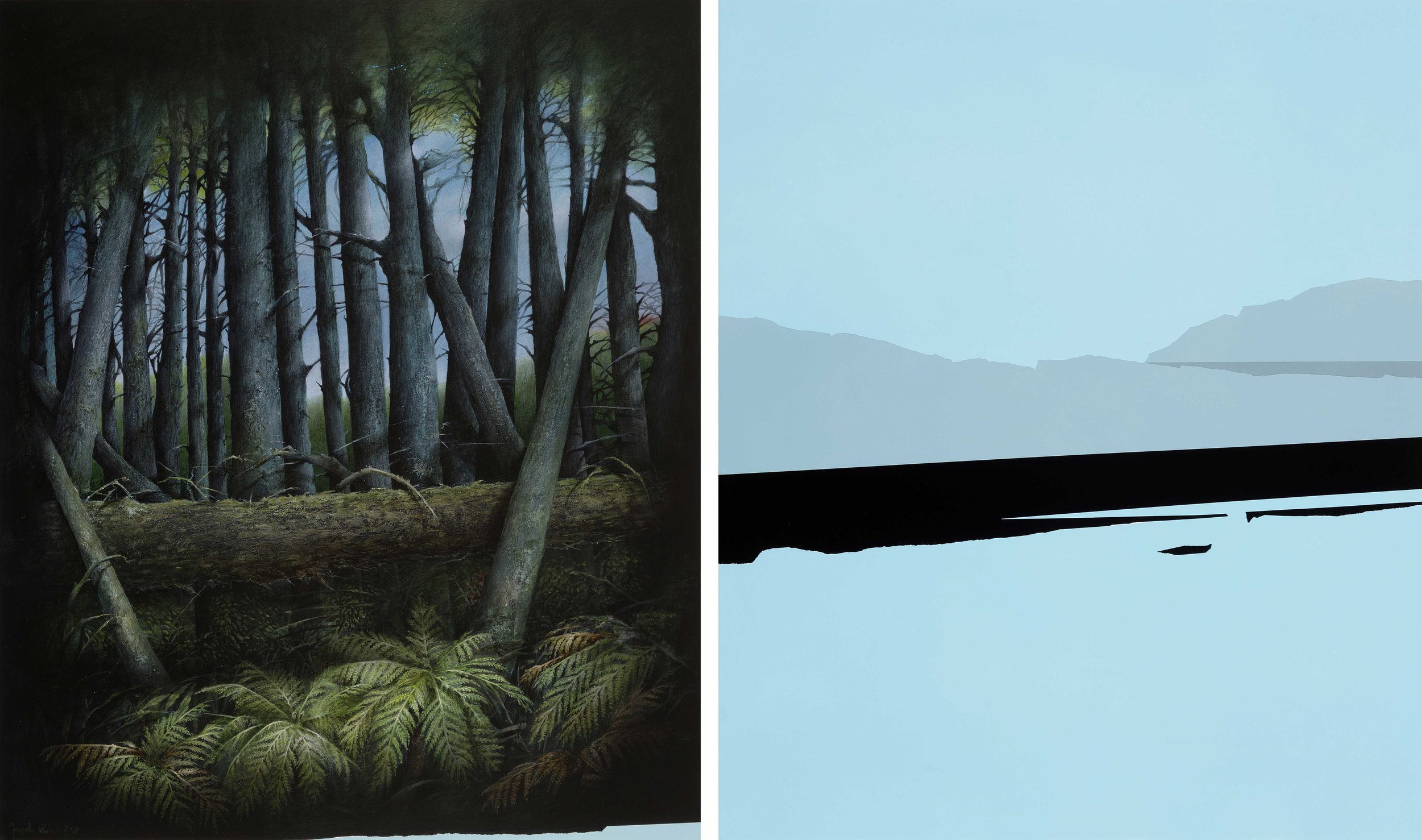    
  
  
 
 
 
 
 
 
 
 
 
 
 
 
  
  
  
  
  
   Recording Landscape , 2017,&nbsp;acrylic on polyester canvas,&nbsp;diptych 60 x 50 cm each panel 