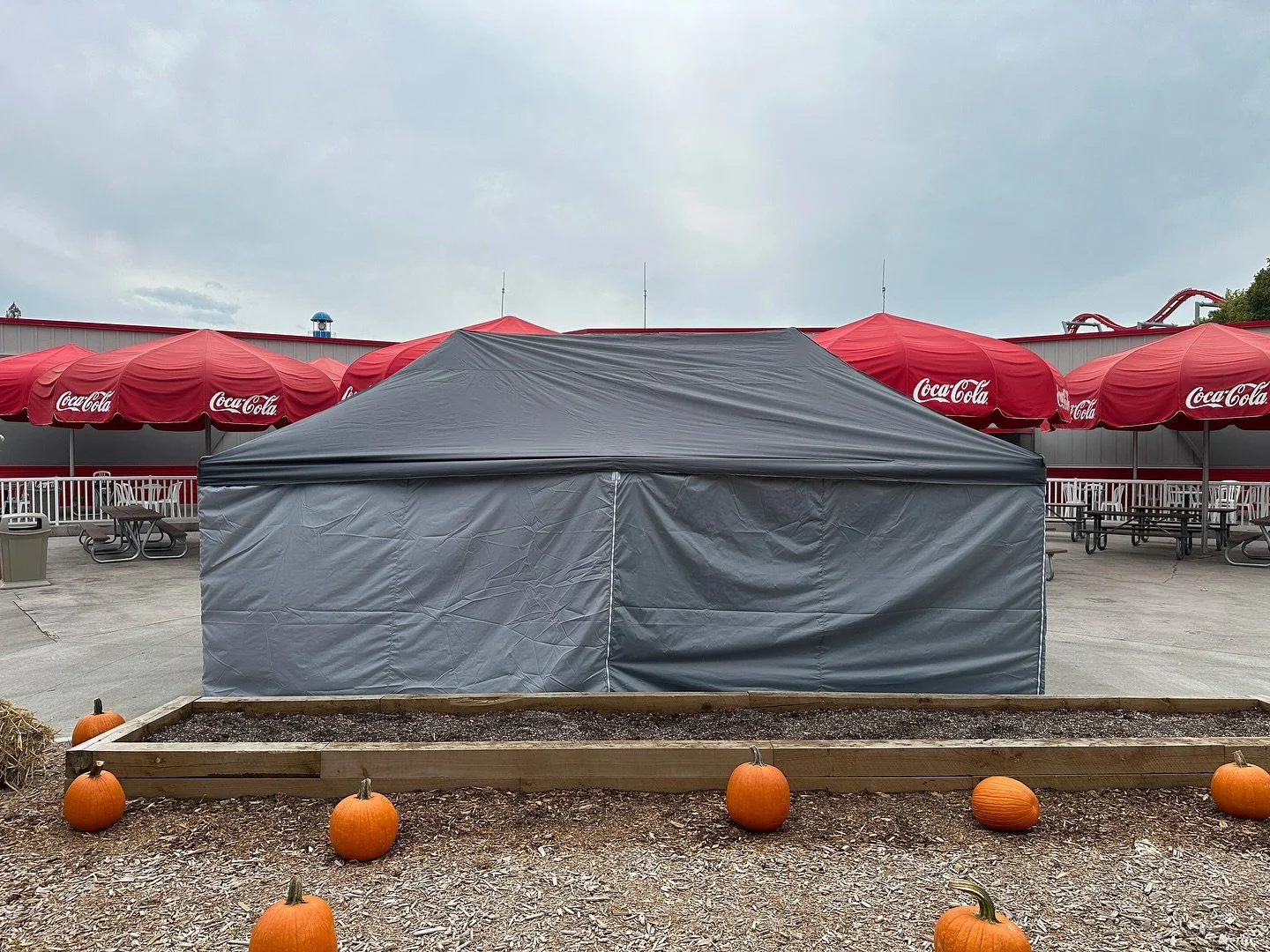 within the confines of this seemingly innocuous tent are the ingredients to our full band extravaganza at @adventurelandresort oktoberfest tomorrow (9/14). add adult beverages, roller coasters, and about 900 of your favorite bands, and you have yours